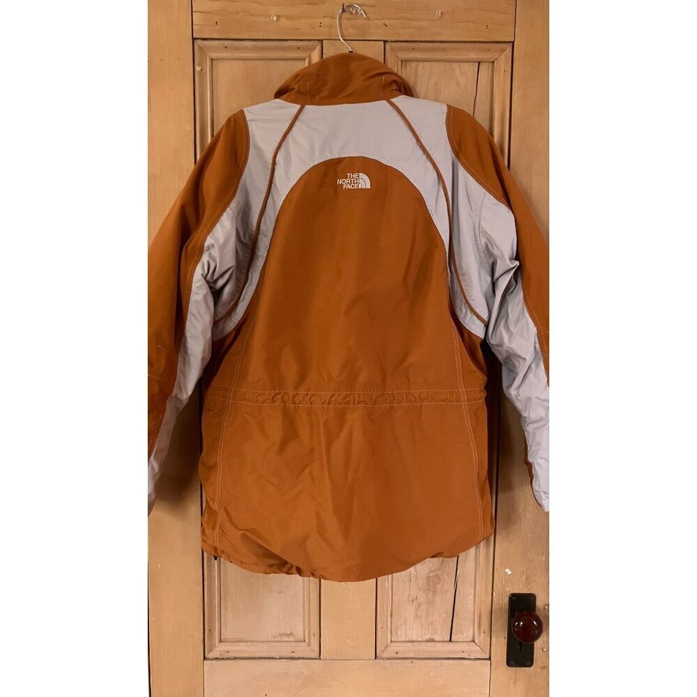 The North Face Womens Heavy Nylon No Hood Zip Parka Jacket Large Orange AN NWT - Picture 8 of 12
